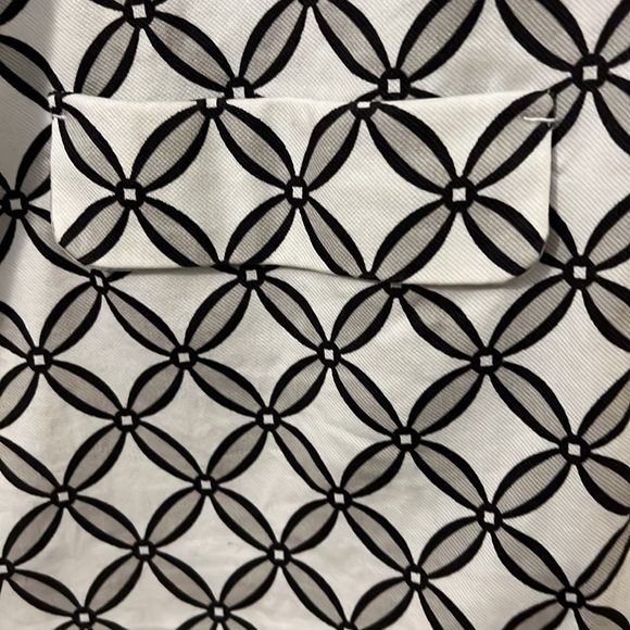 Coldwater creek geo design short sleeve blazer SZ 20-22 black & white work wear - Picture 5 of 14